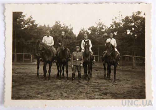 Старое фото На лошадях Вторая мировая война Германия fB
