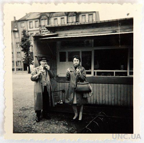 Старое фото Послевоенный фастфуд, 1950-е Германия