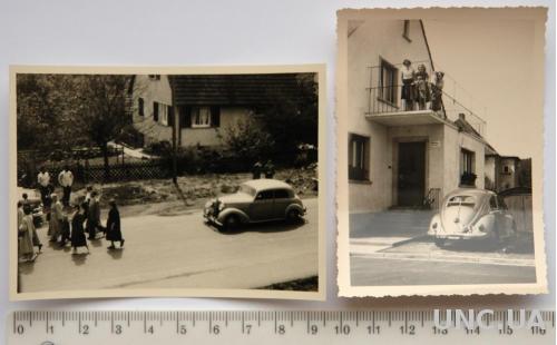Старые фото Люди и авто 2 шт 1950 Германия