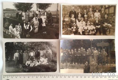 Старые групповые фото 4 шт. На отдыхе 1920 Германия
