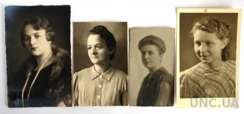 Старые женские фотопортреты 4 шт 1920-40е Германия