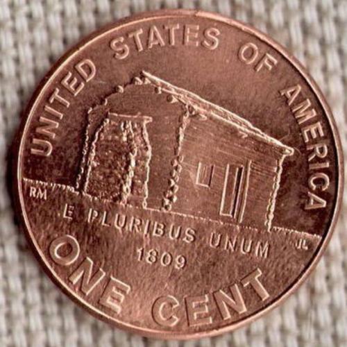 1 цент 2009  США =UNC = Дитинство Лінкольна в Канектикуті