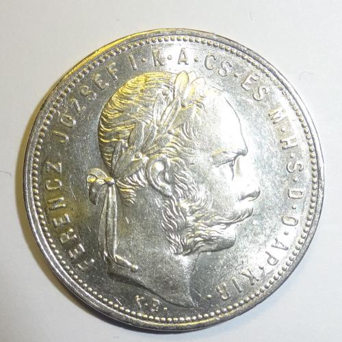 1 ФОРИНТ, 1881Г, АВСТОР-ВЕНГРИЯ. СЕРЕБРО. 