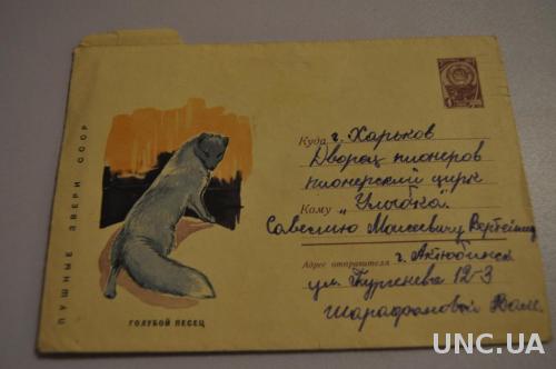 Конверт почтовый СССР 1967 Голубой песец