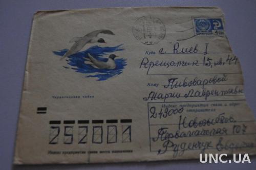 Конверт почтовый СССР 1971 Черноголовая чайка 