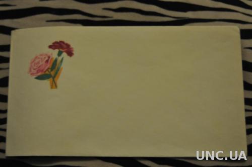 Конверт почтовый СССР Цветы Розы Хризантема 
