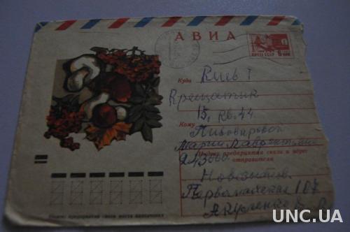  Конверт почтовый  АВИА Грибы 