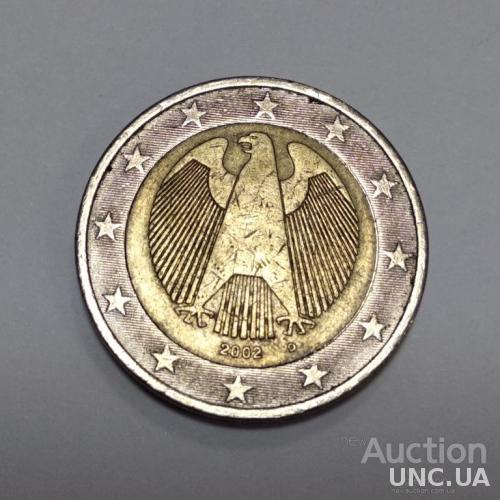 2 евро 2002 Германия D Мюнхен (Баварский монетный двор) орел євро Німеччина