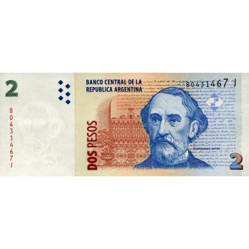 Аргентина 2 песо 2002 г UNC