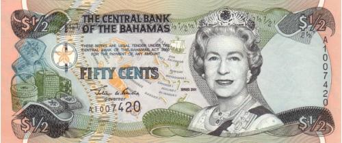 Багамские о-ва 1/2 доллара 2001 UNC