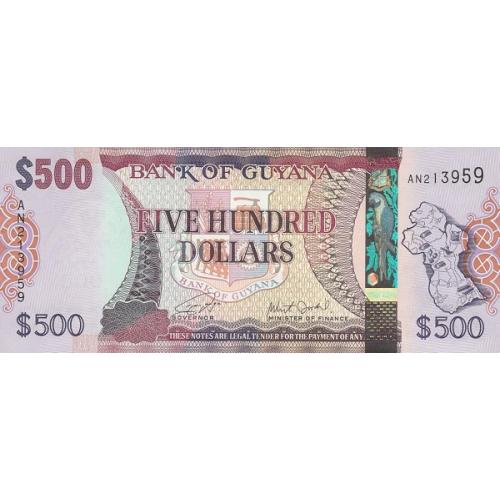Гайяна 500 долларов 2019 UNC