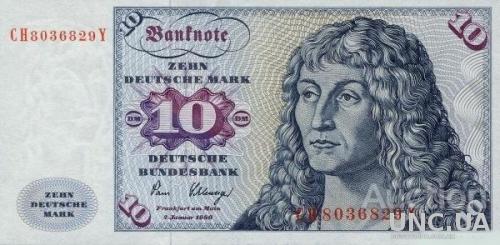Германия (ФРГ) 10 марок 1980 UNC