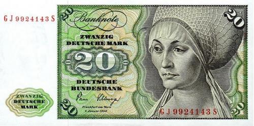 Германия ФРГ 20 марок 1980 UNC