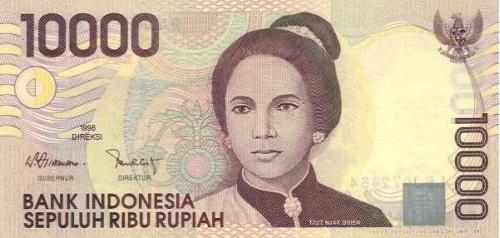 Индонезия 10000 рупий 1998 г UNC
