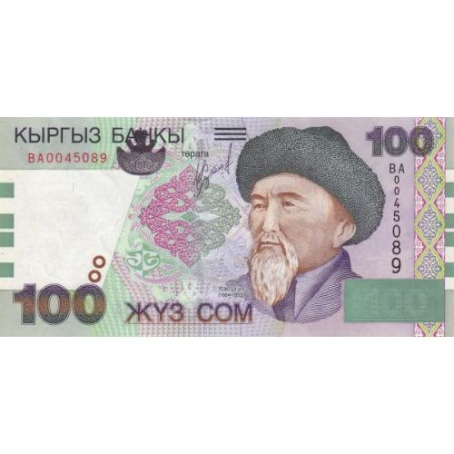 Киргизия 100 сомов 2002 UNC