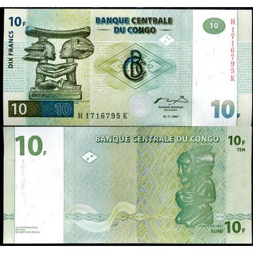Конго 10 франков 2097 UNC