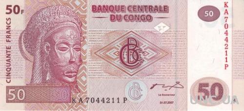 Конго 50 франков 2007 UNC