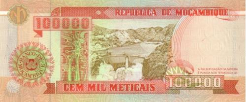 Мозамбик 100000 метикас  1993 г UNC