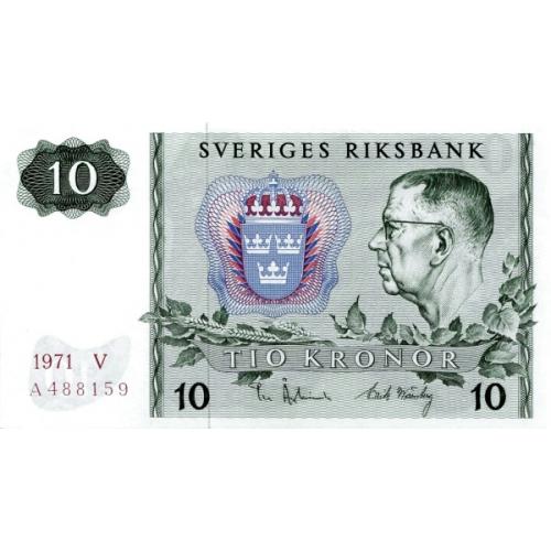 Швеция10 крон 1971 UNC