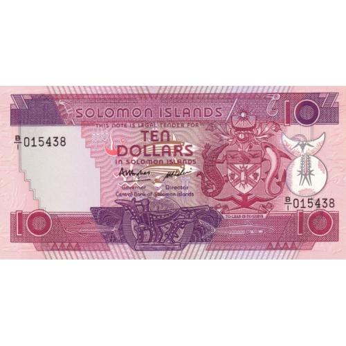 Соломоновы о-ва 10 долларов 1986 г UNC