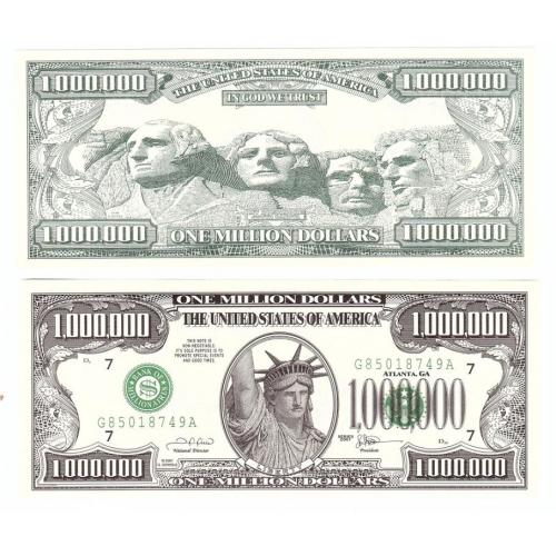 США 1000000 долларов 2001 г (сувенир)