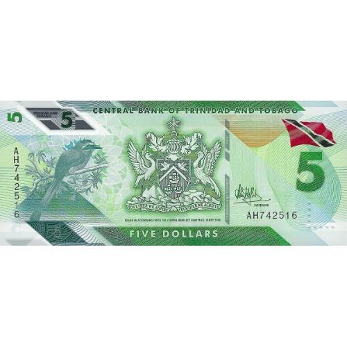 Тринидад и Тобаго 5 долларов 2020 UNC (пластик)