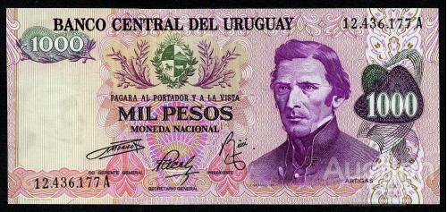 Уругвай 1000 песо 1974 UNC