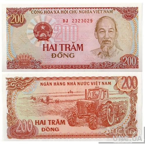 Вьетнам 200 донг 1987 UNC