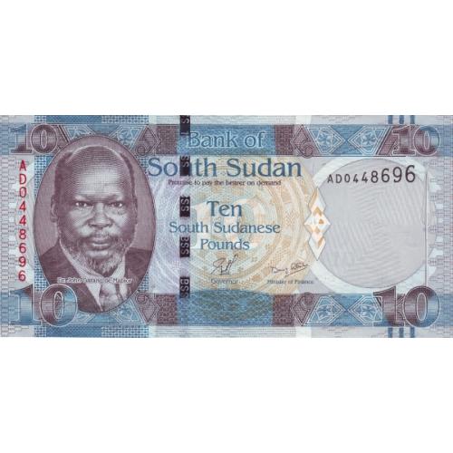 Южный Судан 10 фунтов 2011 г UNC