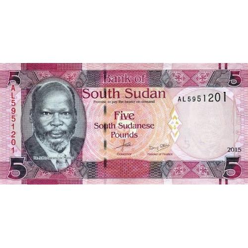Южный Судан 5 фунтов 2015 г UNC