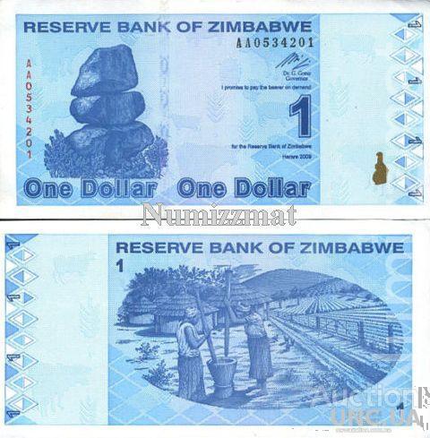 Зимбабве 1 доллар 2009 UNC