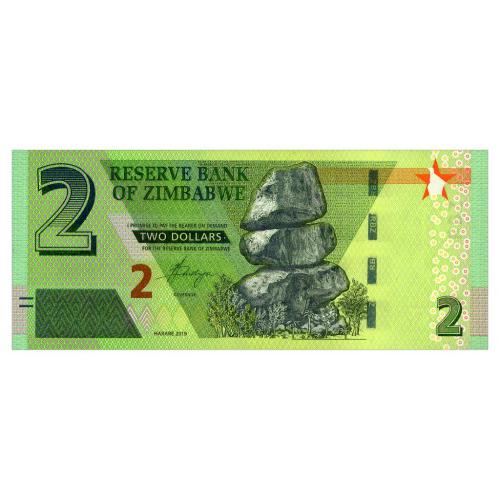 Зимбабве 2 доллара 2019 г UNC