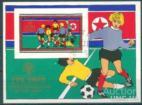 Корея - Блок - Спорт - Футбол - Дети - Международный год ребёнка - 1979 - Эмблема - беззубцовый