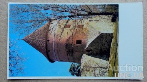 Открытка - Виды городов - Тракай - Защитная башня замка на острове - XV век