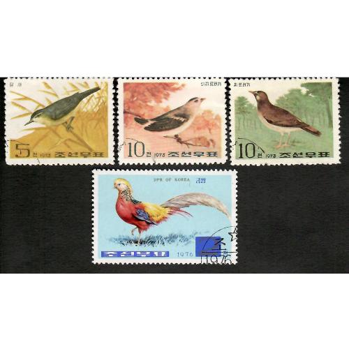 Марки кндр 4 шт. Птицы.