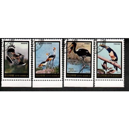 Марки кндр 4 шт. Птицы.