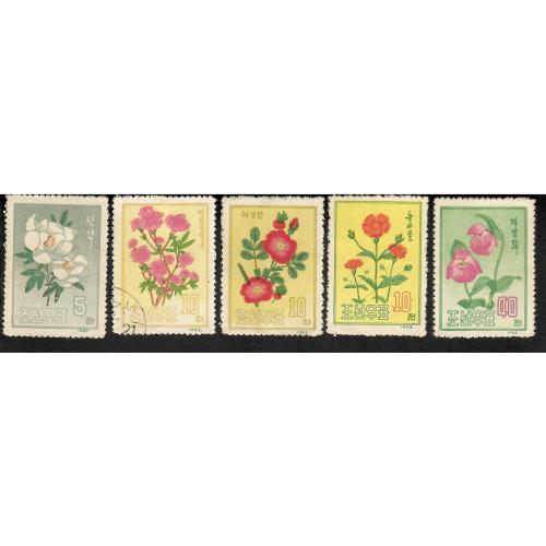 Марки кндр 5 шт. Цветы.