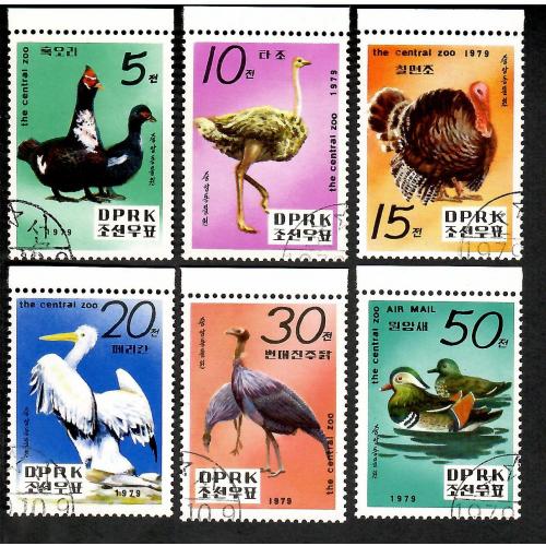 Марки кндр 6 шт. Птицы.