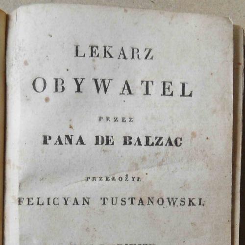 Lekarz obywatel. Pan De Balzac. Tom 1. 1838