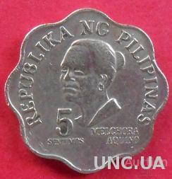 Филиппины 5 сентимо 1978 год.