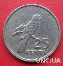 Сейшелы 25 центов 1977 год.