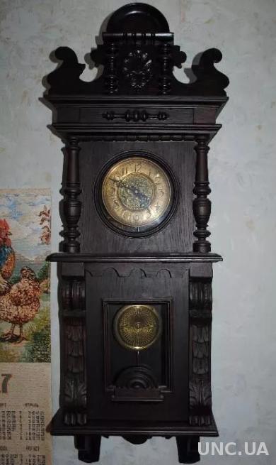 Часы настенные большие (140см). Годинник настінний антикварний робочий без бою (відключено).