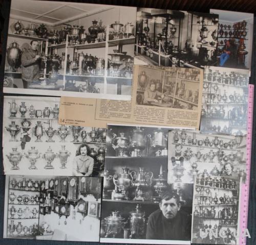 Легендарні коллекціонери самоварів- оригінальні фото+ вирізка з газети.