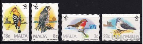 Мальта,птицы,4 марки-8 михель евро
