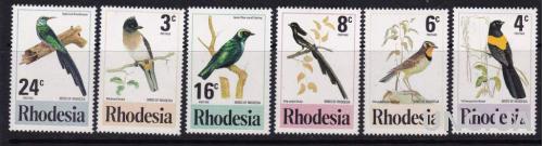 Родезия,птицы,6 марок- 5,5 михель евро