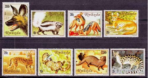 Руанда,фауна,8 зубцовых марок-13 михель евро