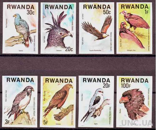 Руанда,птицы,8 беззубц. марок- 20 михель евро