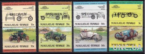 Тувалу,ретро авто,8 марок,образец-7 михель евро