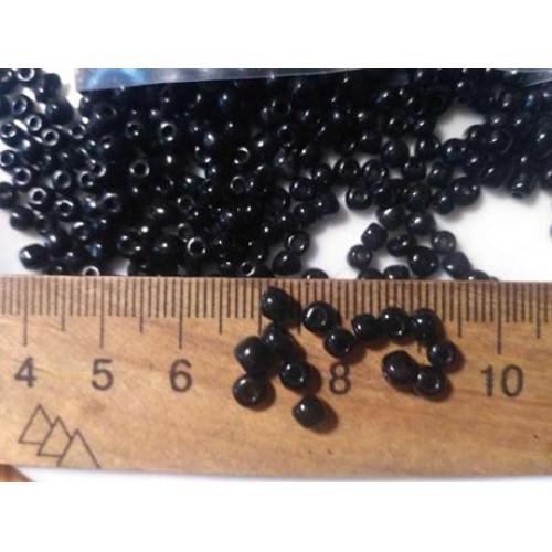 Бисер бусины черный цвет, Индия. 1 лот=20 грамм. For Hand Made, рукоделия, поделок