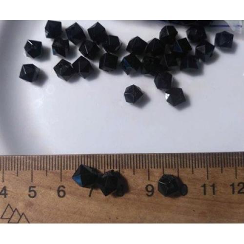 Бусины черные КУБИКИ с гранями, с угольным блеском, вес 47 грамм. For Hand Made, рукоделия, поделок